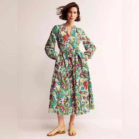 NWT Boden paisley Jen cotton midi dress - Picture 2 of 5